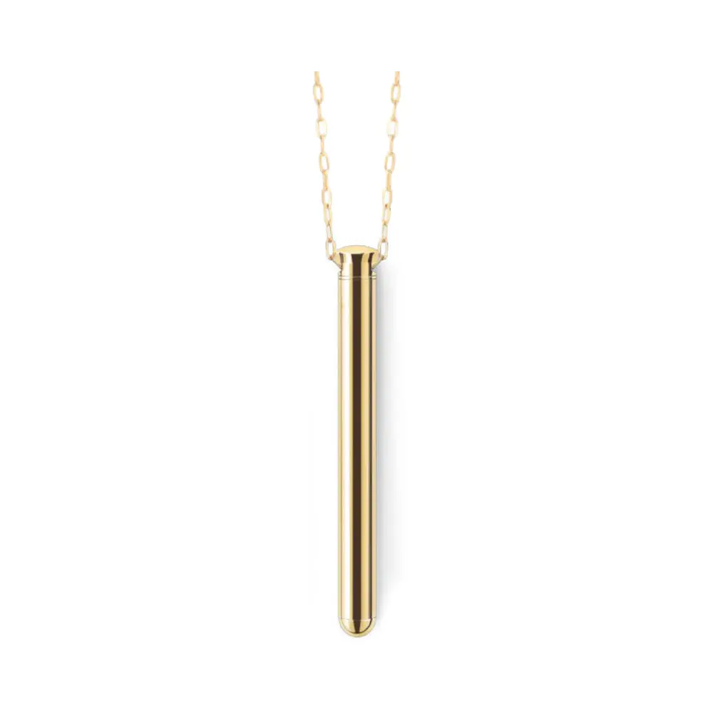 Le Wand Necklace Vibe Rechargeable Discreet Jewelry Vibrator Gold 1