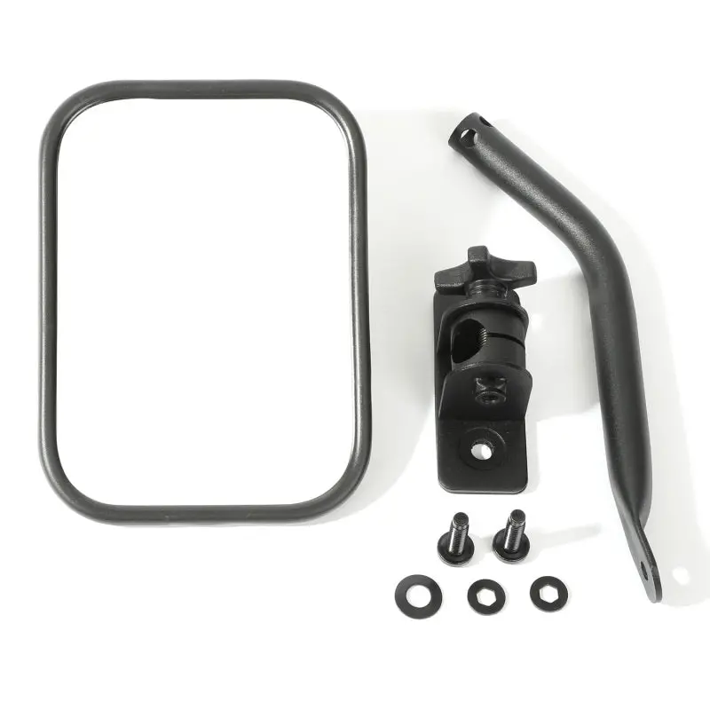 Rugged Ridge 97-18 Jeep Wrangler Textured Black Rectangluar Quick Release Mirror 1