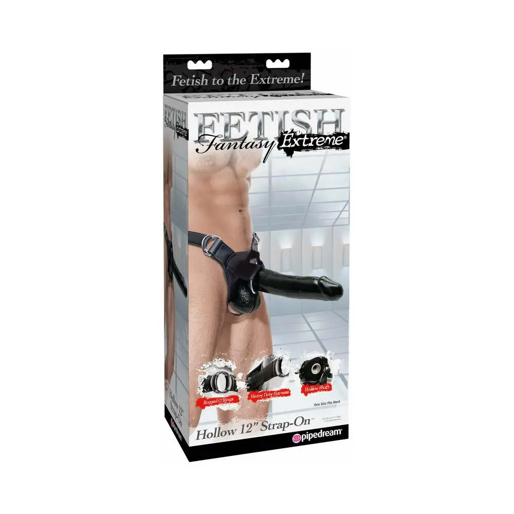 Fetish Fantasy Extreme Adjustable Hollow 12 In. Strap-On Black 1