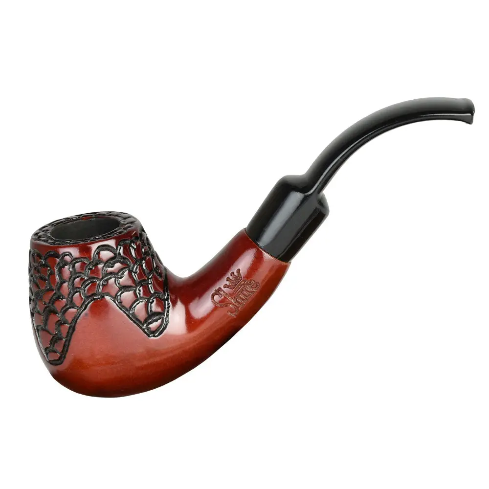 Pulsar Shire Pipes Engraved Bent Brandy Cherry Wood - 5.5" 1