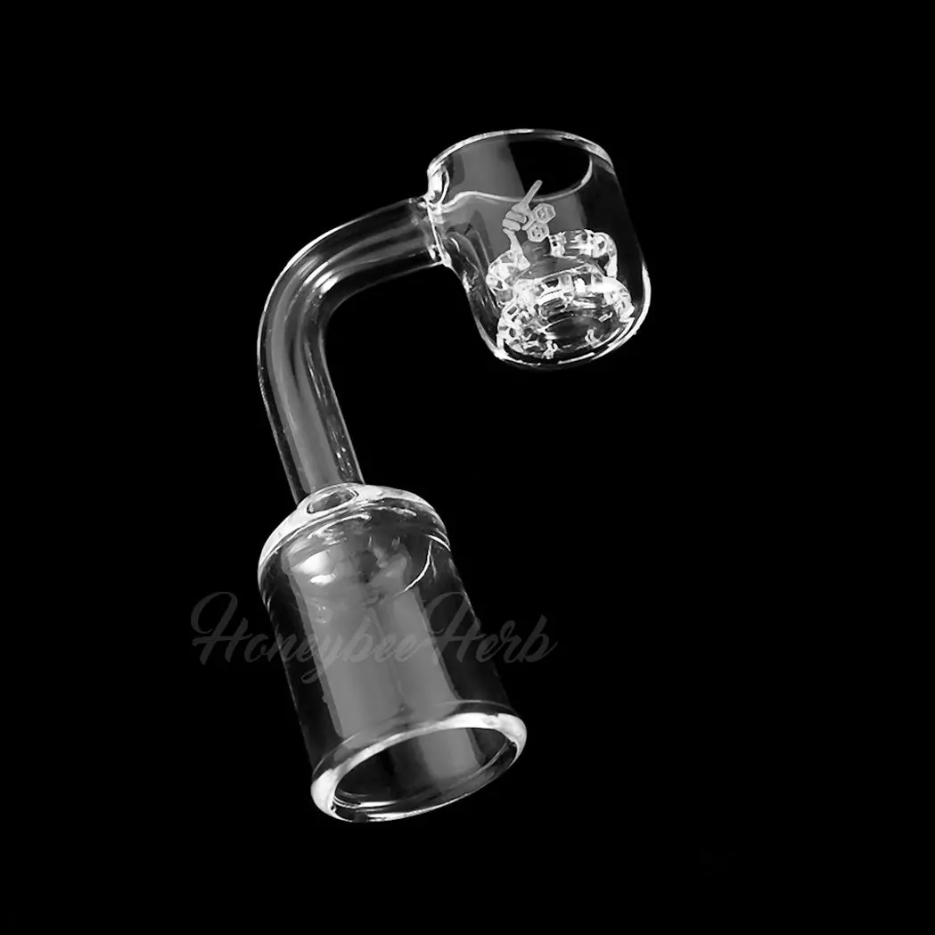 Honeybee Herb Honeycomb Knot Quartz Banger - 90° | Yl 1