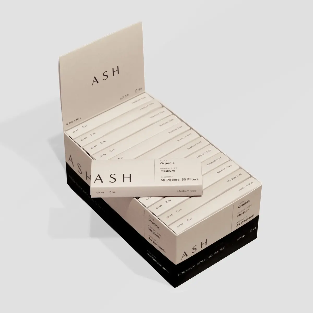 Ash Rolling Papers | Medium | Organic | Box 1