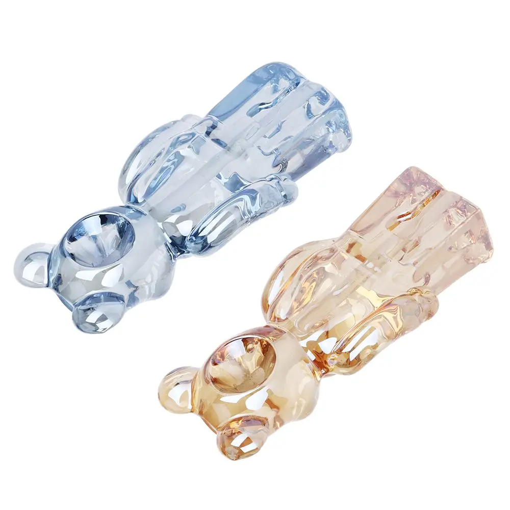 Doing The Bear Minimum Glass Hand Pipe - 4.25" / Colors Vary 2