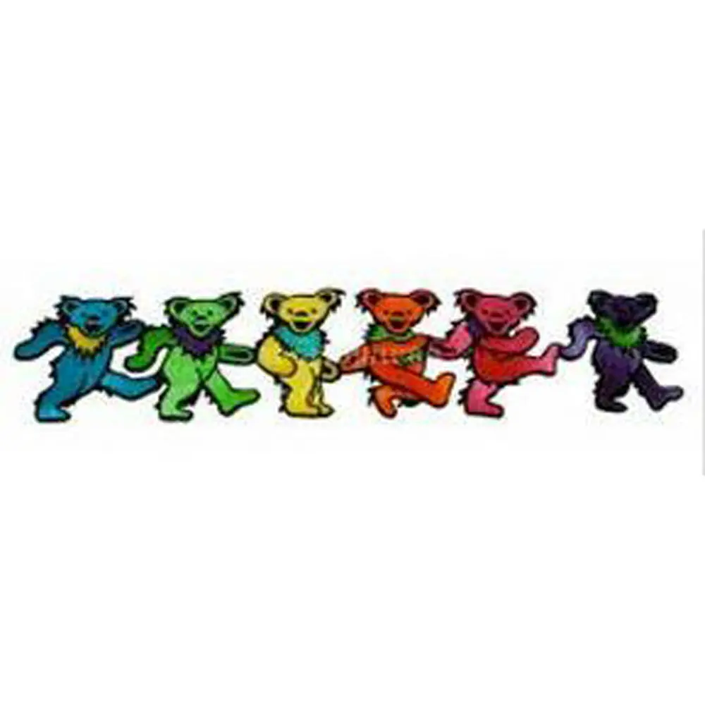 Grateful Dead 6 Dancing Bears In A Row Patch - 9.5" X 2" 1