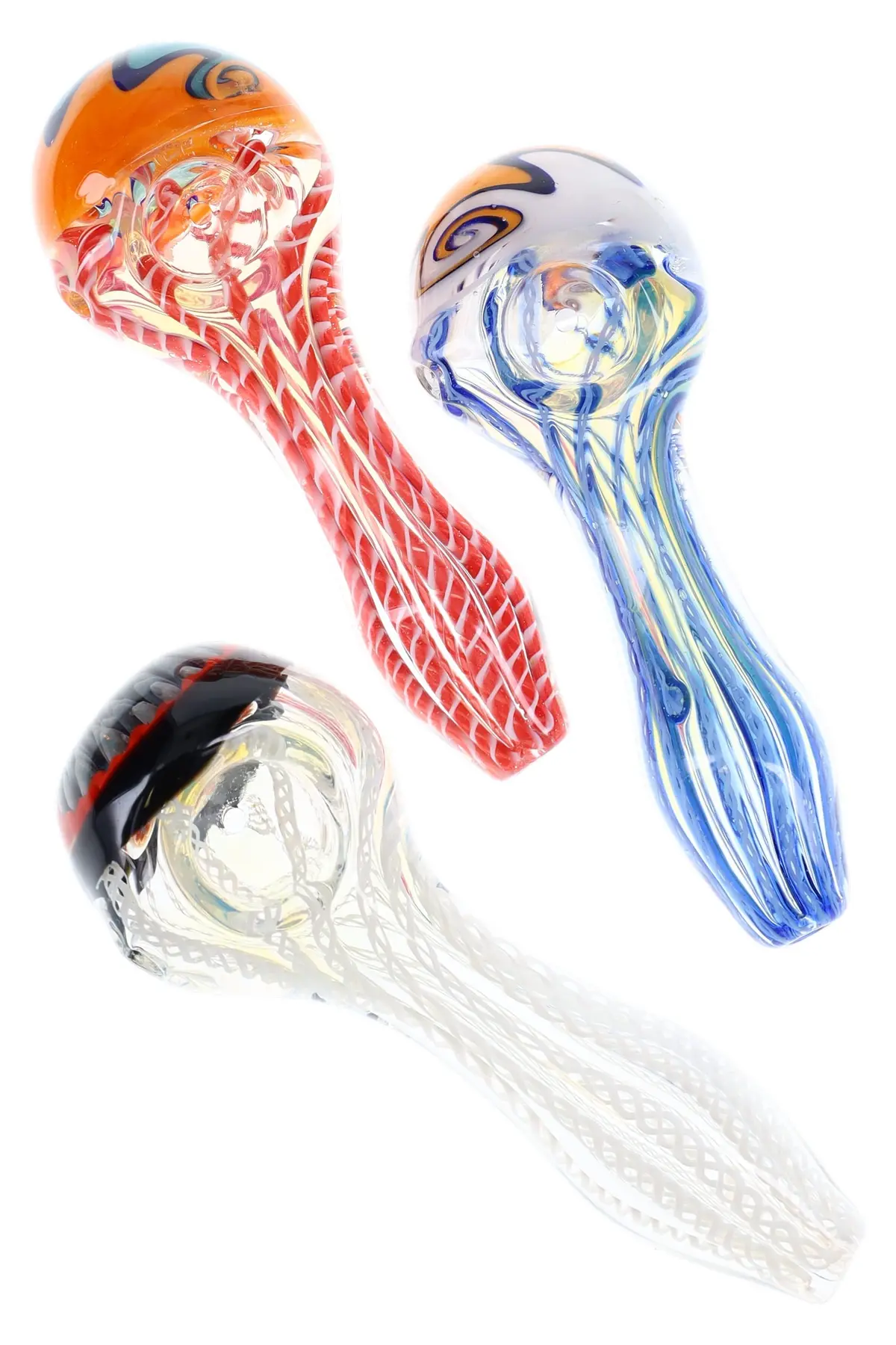 Color-Changing Reverse Glass Spoon “Zigzag Bloom” – 5″ – Assorted Colors 1
