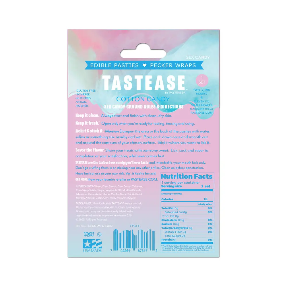 Tastease By Pastease Cotton Candy Edible Pasties & Pecker Wraps 2