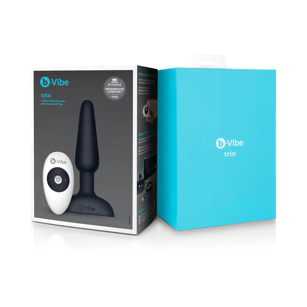 B-Vibe Trio Rechargeable Remote-Controlled Triple-Motor Vibrating Silicone Anal Plug Black 1