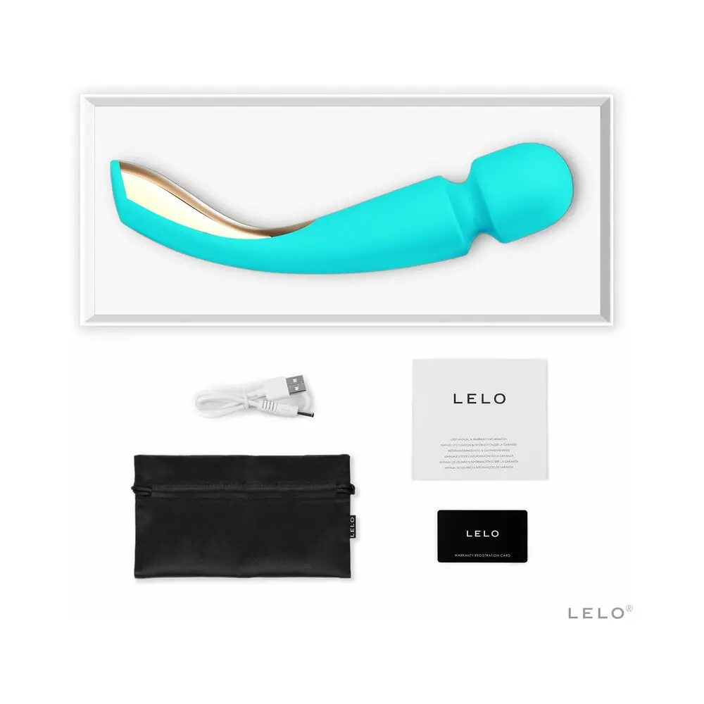 Lelo Smart Wand 2 Large Rechargeable Wand Vibrator Aqua 1
