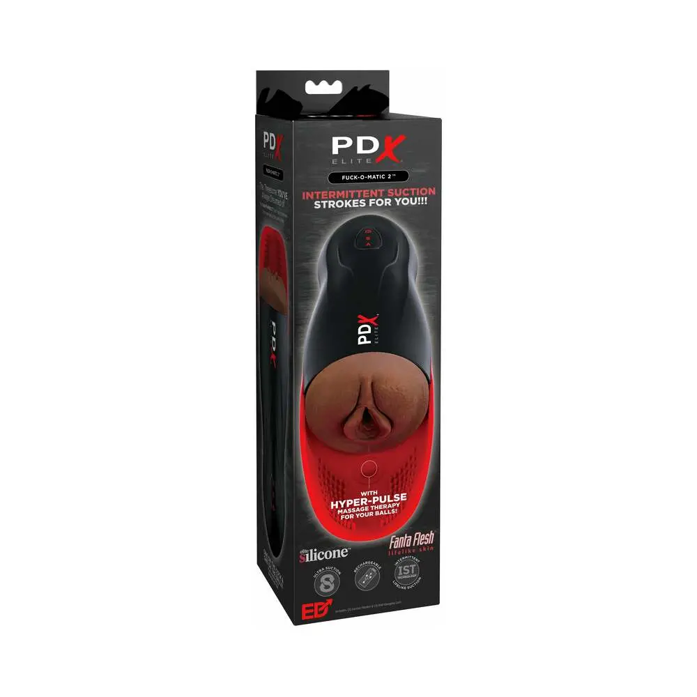 Pdx Elite Fuck-O-Matic 2 Rechargeable Vibrating Suction Stroker With Silicone Pulsation Cradle 1