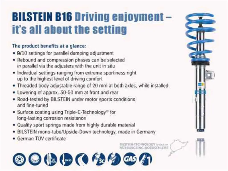 Bilstein B16 (Pss10) 13-15 Bmw 228Xdrive / 328Xi / 435Xi Front & Rear Perf Susp System 1