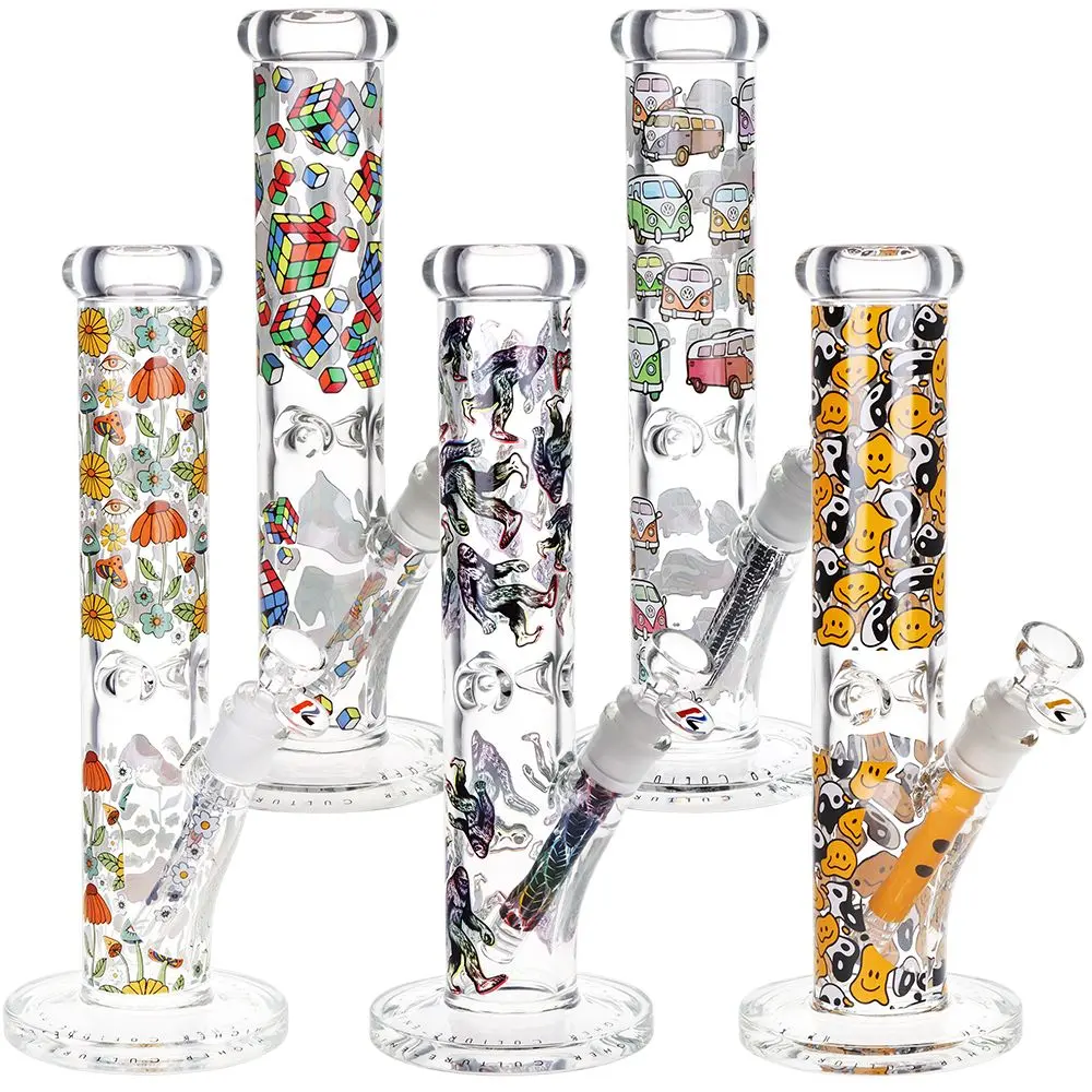 Pulsar Design Series Straight Tube Glass Water Pipe | 12" | 14Mm F 1