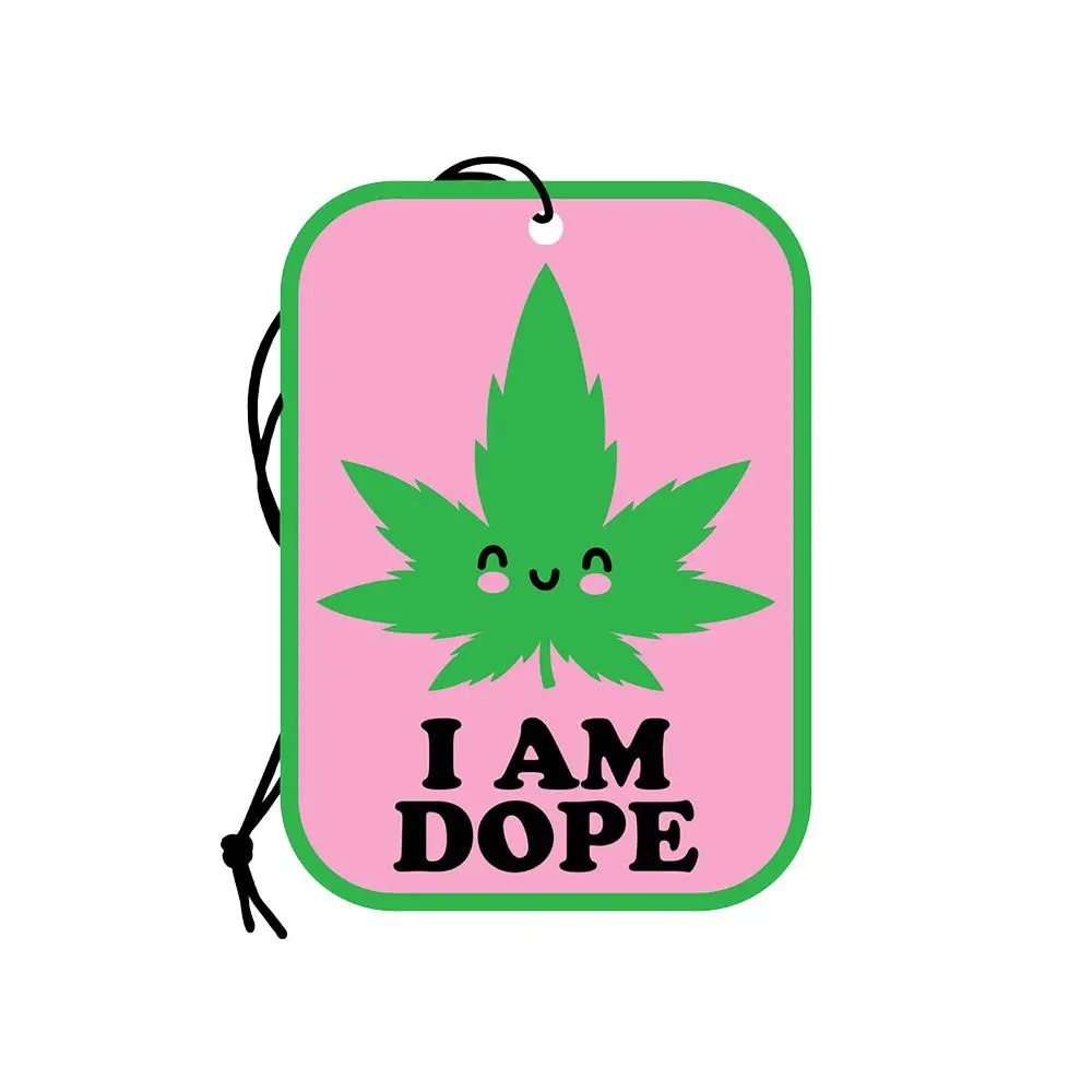 Wood Rocket Car Air Freshener - I Am Dope / Mint Scent / 4"X3" 1