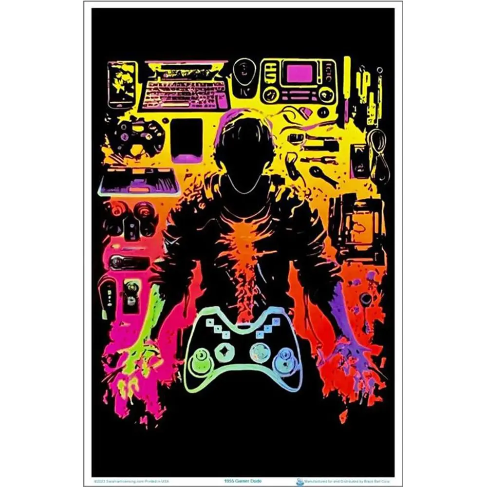 Gamer Dude Flocked Blacklight Poster - 23"X35" 1