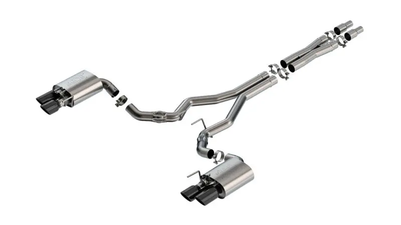 Borla 2024 Ford Mustang Gt 5.0L V8 W/ Active Exhaust Atak Cat-Back Exhaust System - Black Chrome 1