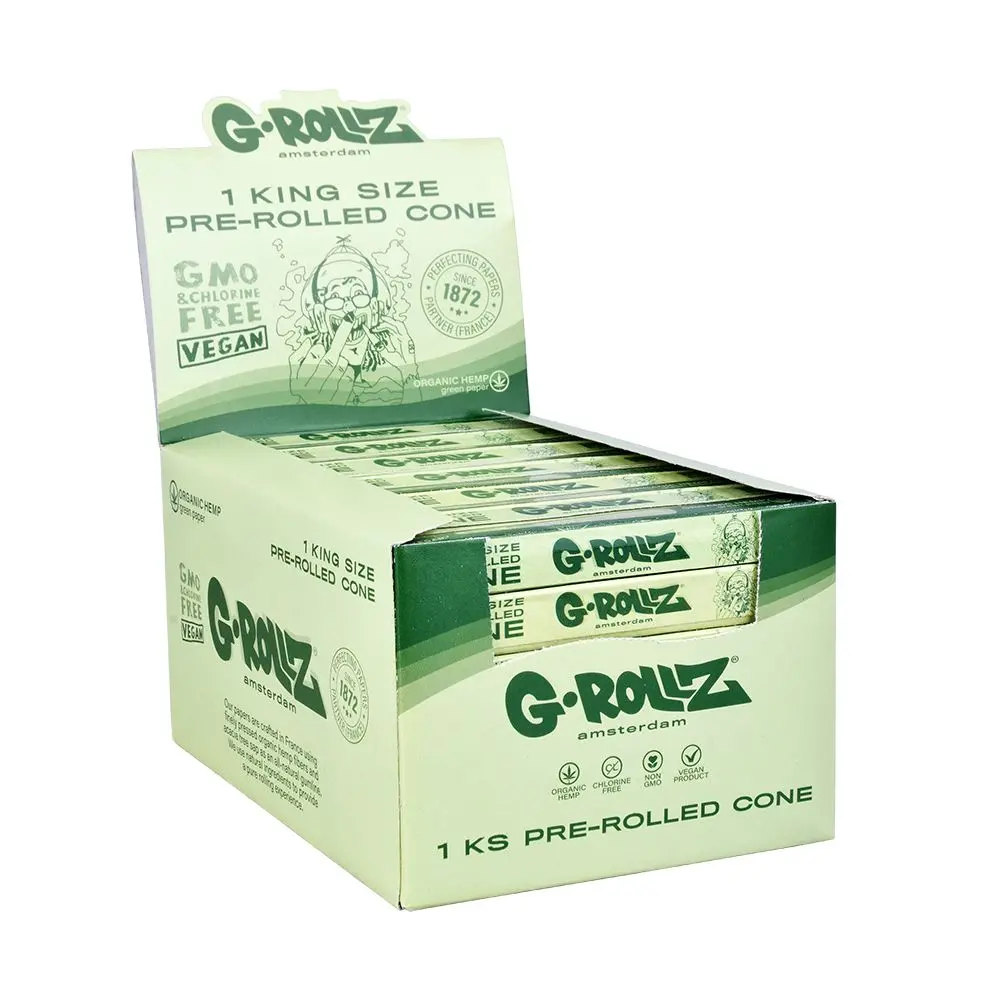 G-Rollz Organic Hemp Green Pre-Rolled Cones - King Size 72Ct 1