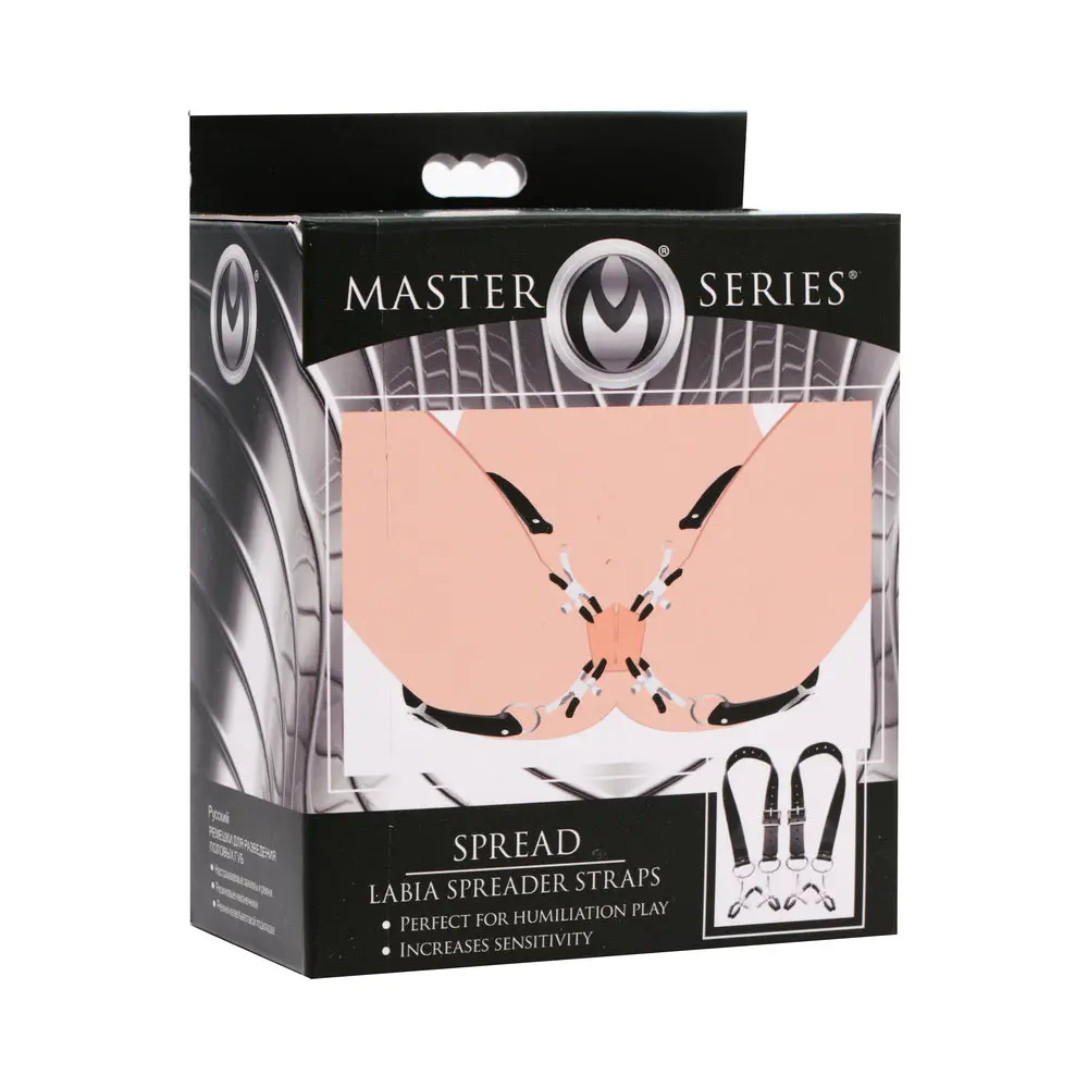 Master Series Spread Labia Spreader Straps With Clamps 1