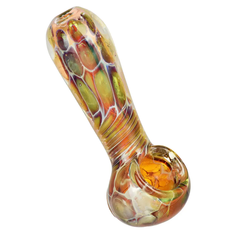 Golden Sea Turtle Shell Design Hand Pipe - 3.75" 1