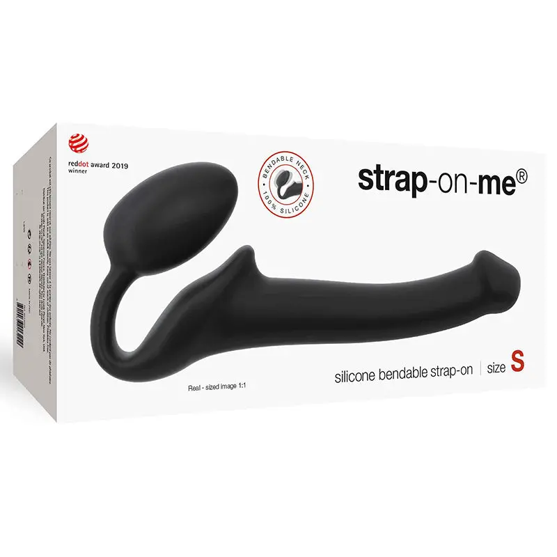 Strap-On-Me Semi-Realistic Bendable Silicone Strap-On Black S 1