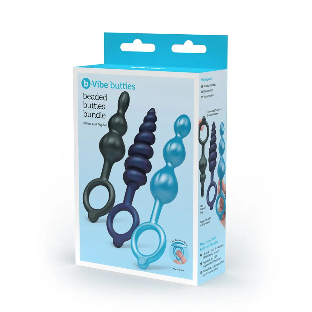 B-Vibe Beaded Butties Bundle 3-Piece Anal Plug Set 1