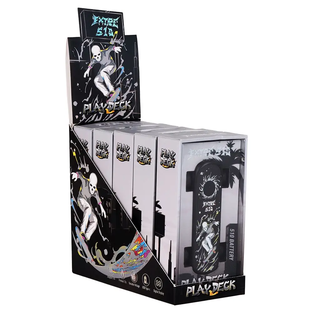 Extre 510 Play Deck Skateboard Vape Battery | 500Mah | 5Ct Display 2