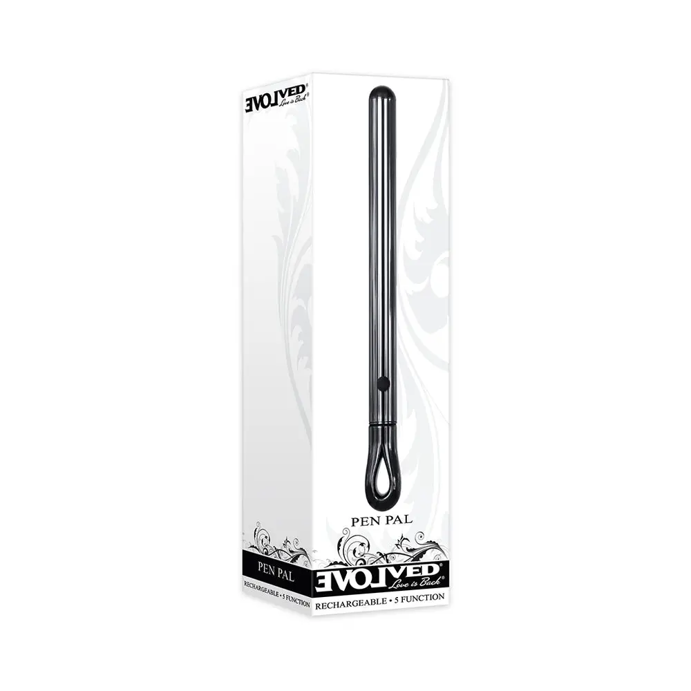 Evolved Pen Pal Rechargeable Metal Pen Vibrator Chrome 1