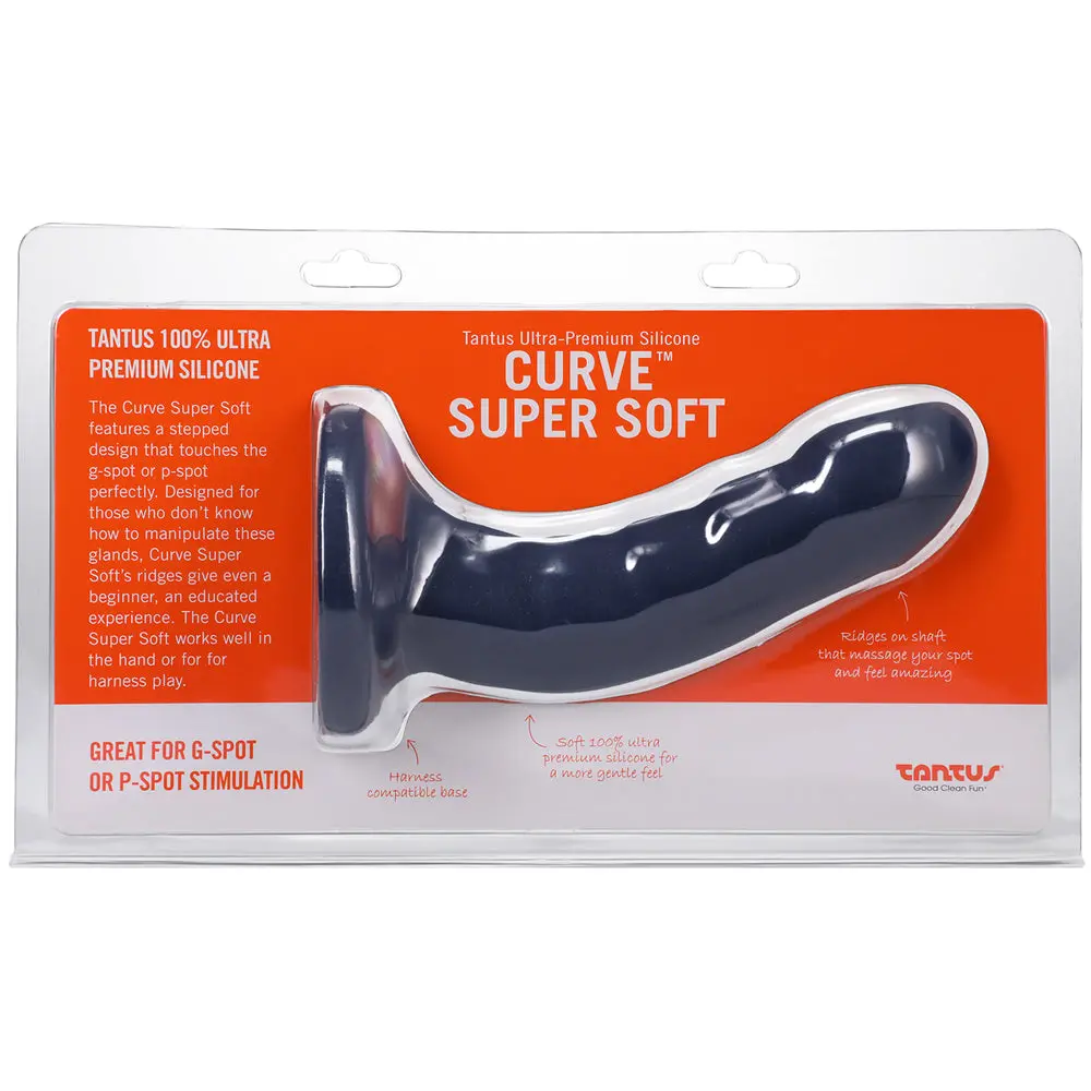 Tantus Curve 6.5 In. Dildo Medium-Firm Sapphire 1