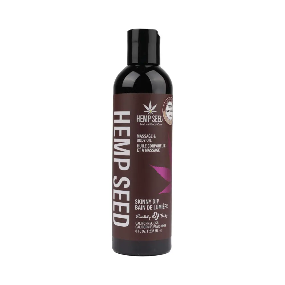 Earthly Body Hemp Seed Massage Oil Skinny Dip 8 Oz. 1
