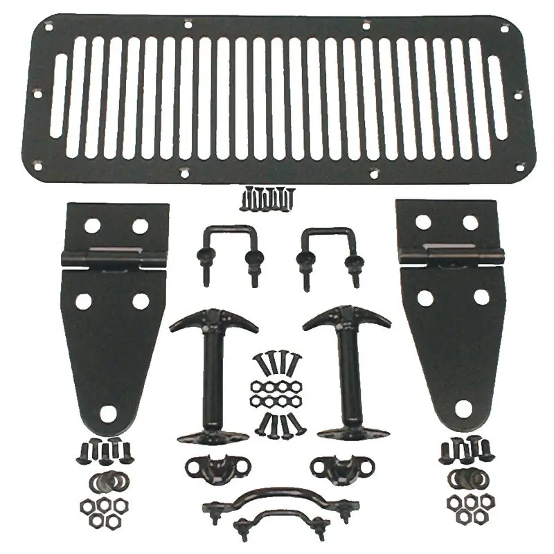 Rugged Ridge 78-95 Jeep Cj / Jeep Wrangler Black Hood Kit 1