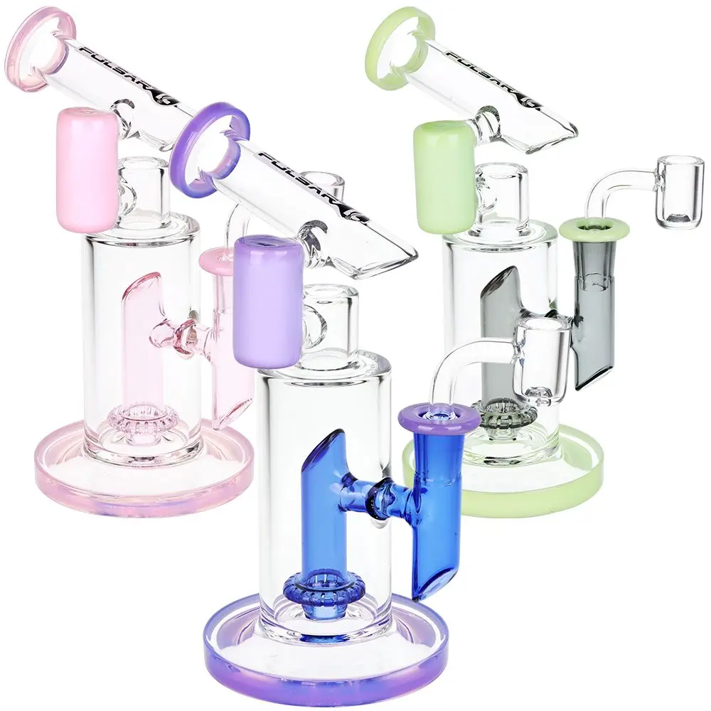 Pulsar Bicolor Fractured Tower Glass Dab Rig | 8" | 14Mm F 1