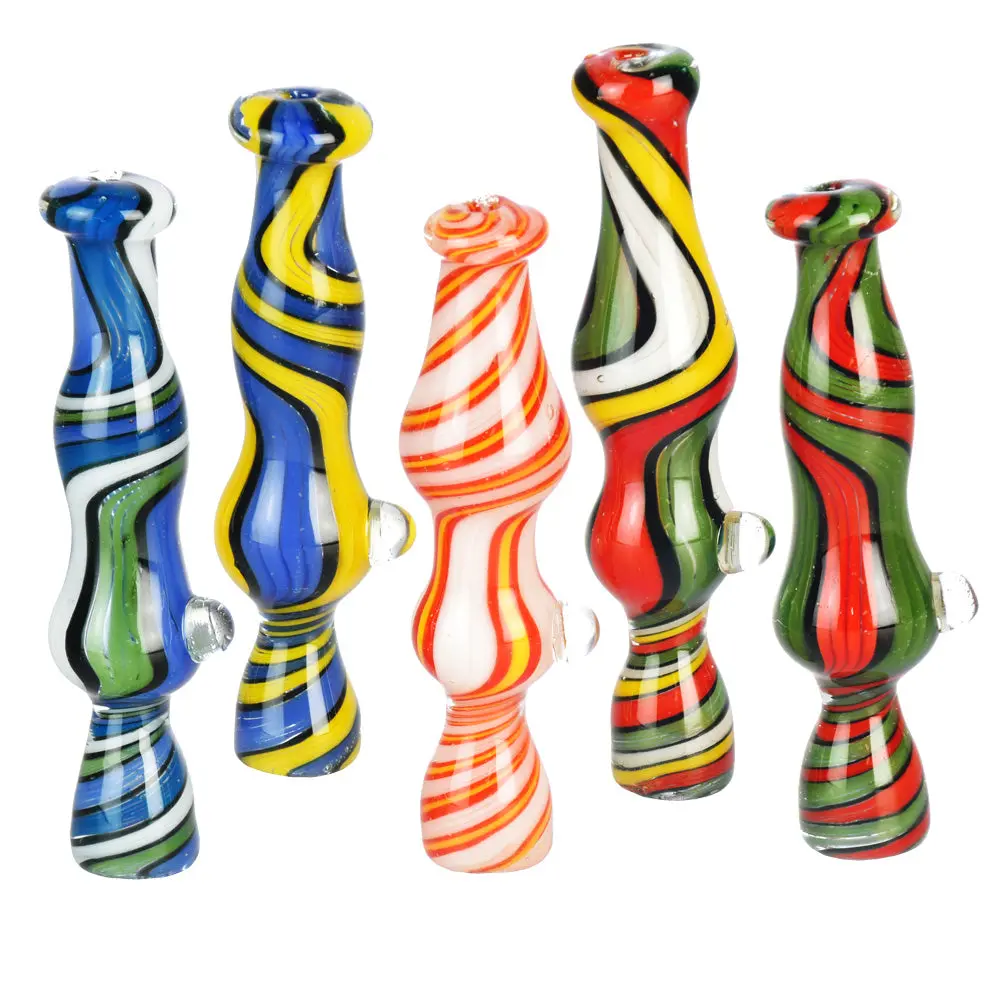 Dancing Colors Wig Wag Chillum Pipe - 3.75"/Colors Vary 1