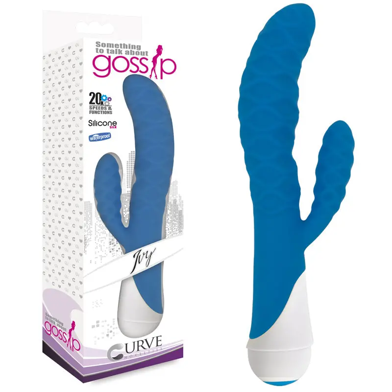 Gossip 20X Ivy 3 Speed  17 Function Waterproof Dual Motors 180 Degree Flexible Stimulator Azure 1