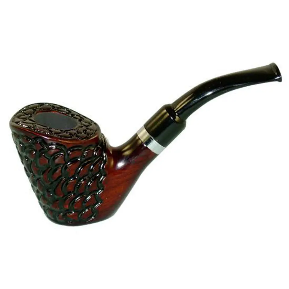 Shire Pipes Standing Carved Cherry Wood Tobacco Pipe - 5.5" 1