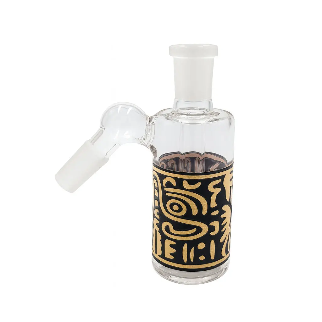 Tribal Print Ash Catcher With Showerhead Perc 14Mm Male 45° Angle 2