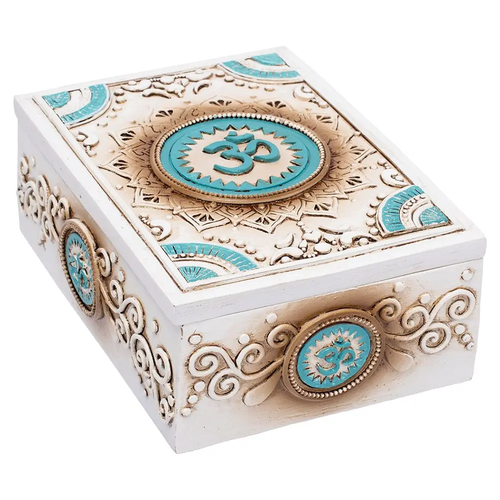 Fujima Om Symbol Tarot Polyresin Stash Box - 5.5"X 4" 1