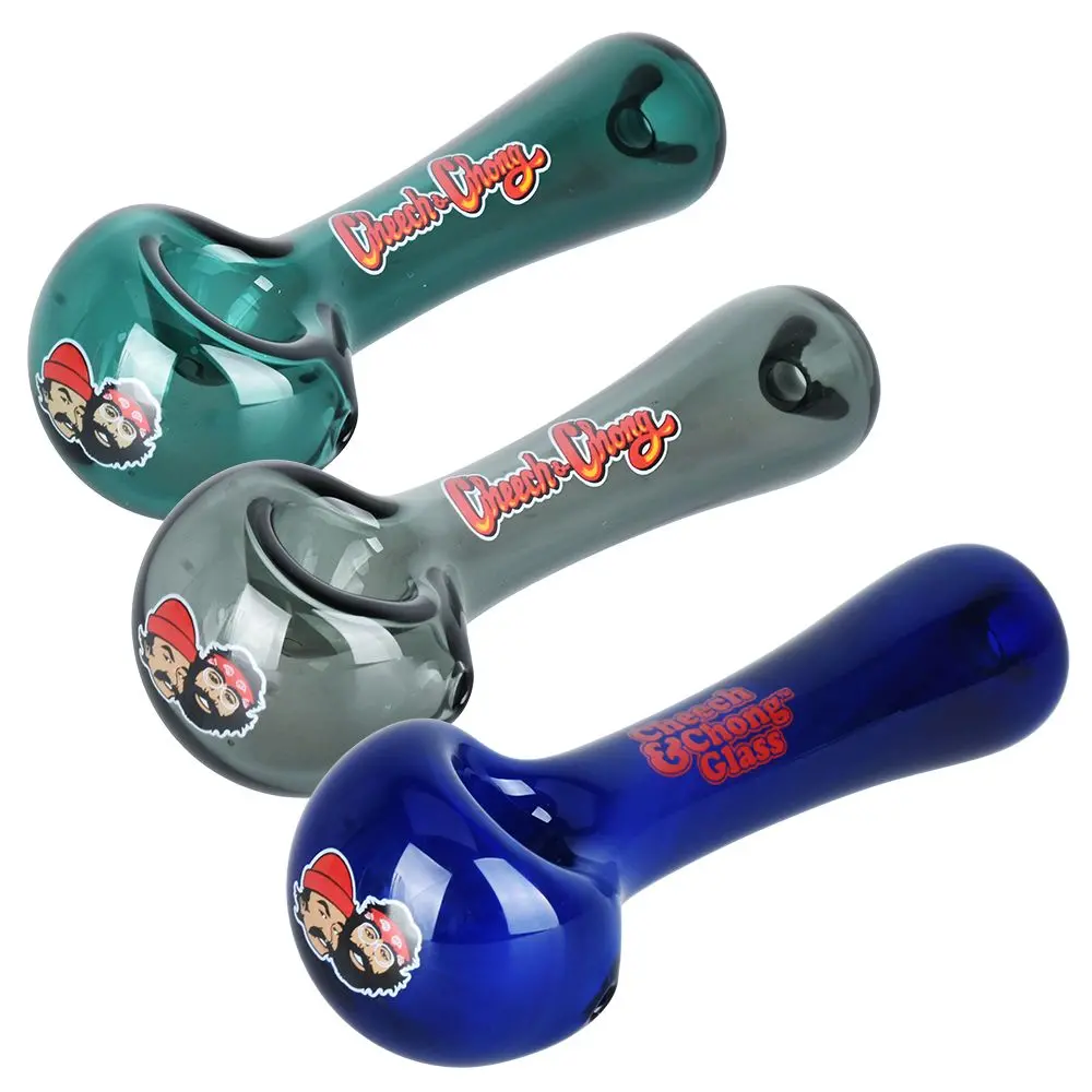 Cheech & Chong Glass Happy Herbs Spoon Pipe | 4.5" 1