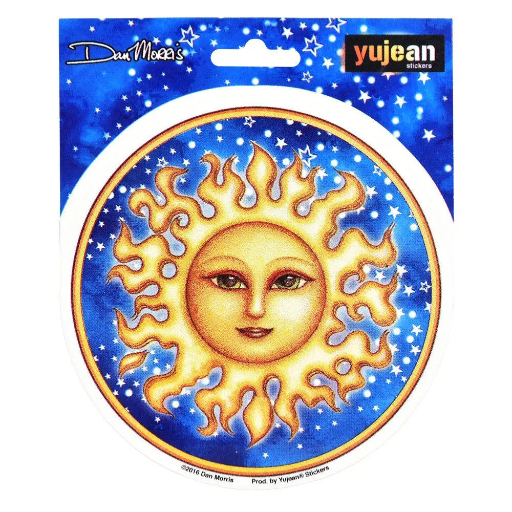 Dan Morris Starry Sun Round Sticker - 4.5" 1