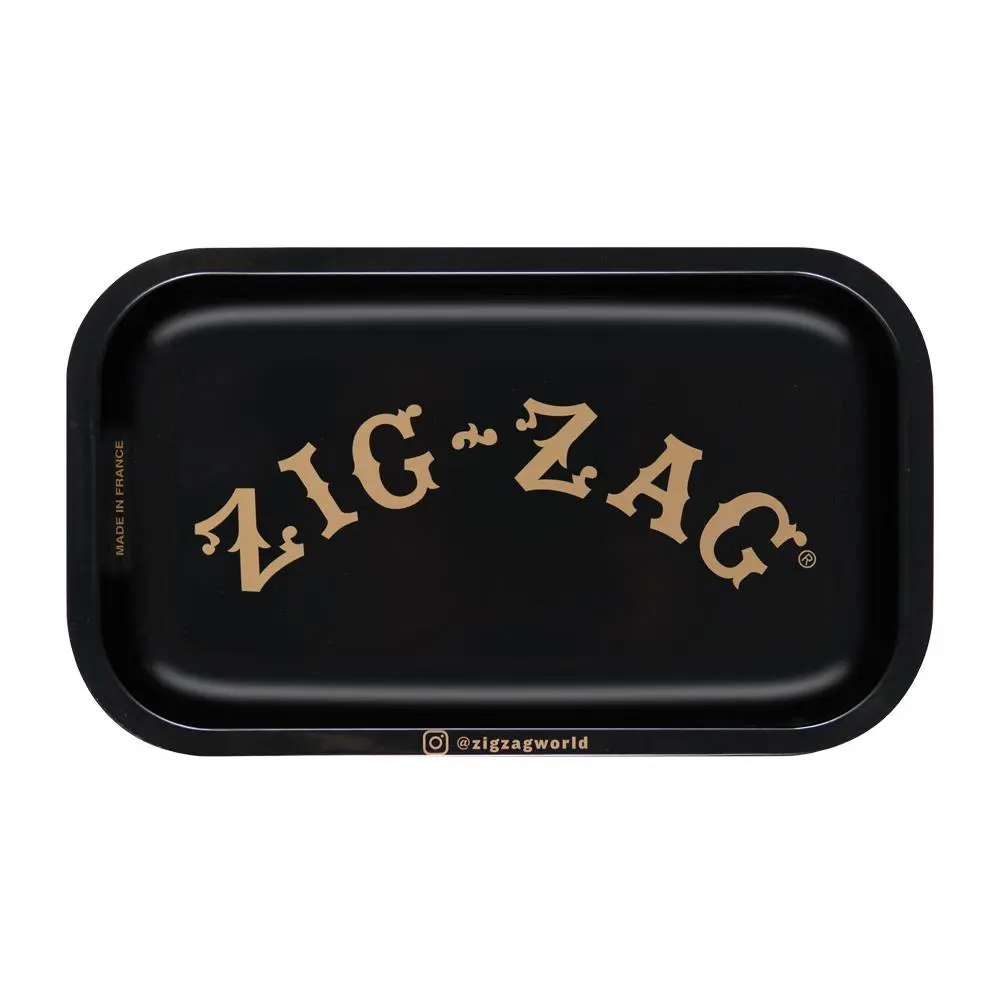 Zig Zag Small Metal Rolling Tray | Black 1