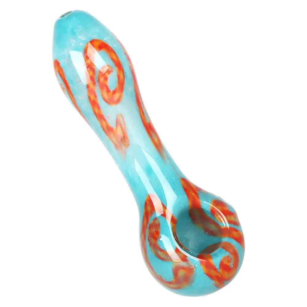 20Ct Bundle - Deluxe Glass Spoon Pipe - 4" / Assorted Colors And Styles 2