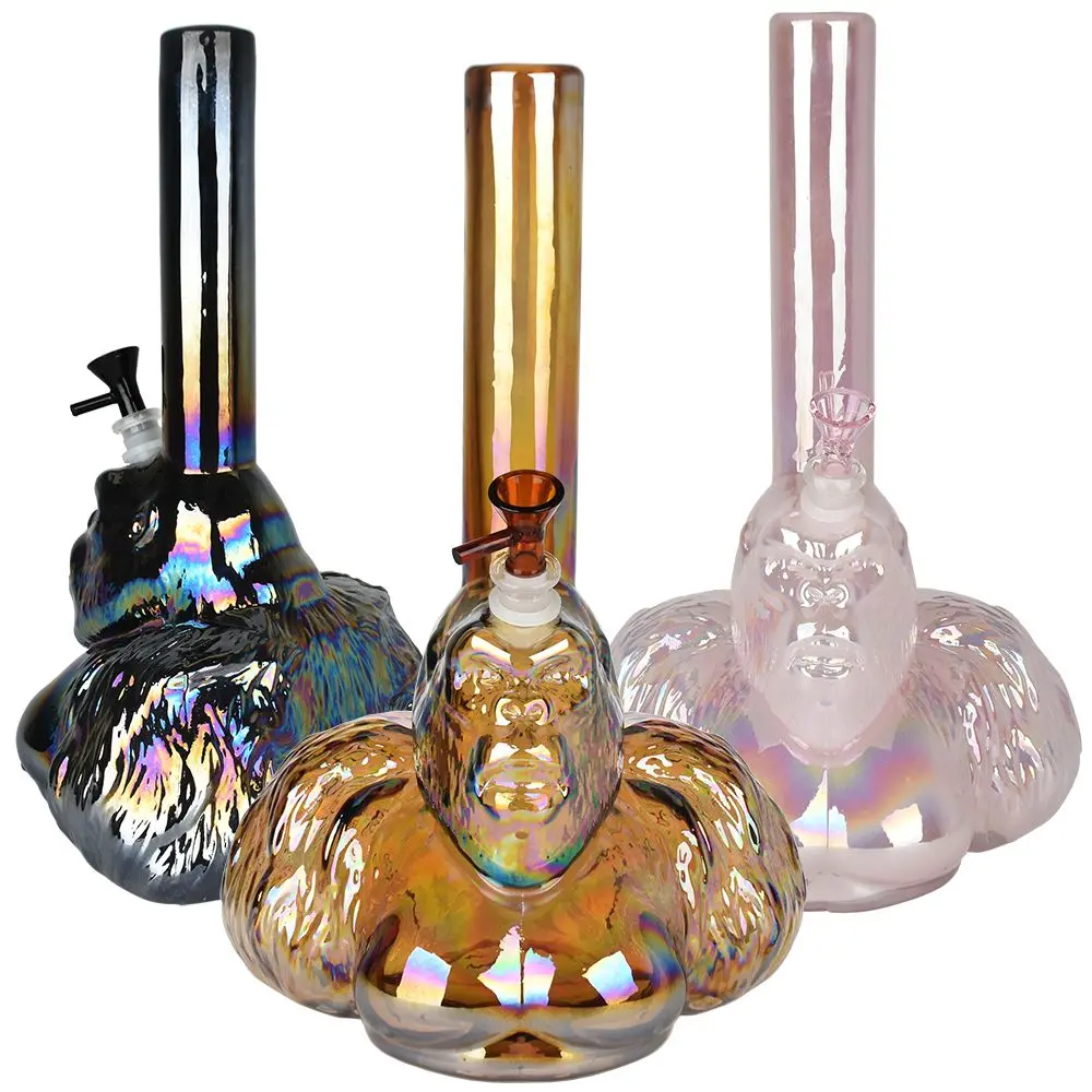 Iridescent Gorilla Soft Glass Water Pipe - 14" 1