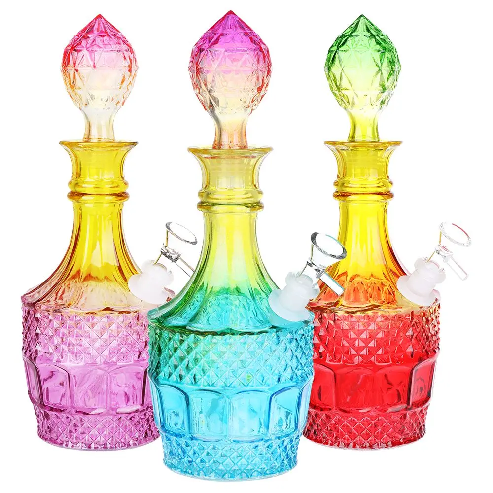 Vintage Decanter Ombre Glass Water Pipe - Liquor / 12" / 14Mm F / Colors Vary 1