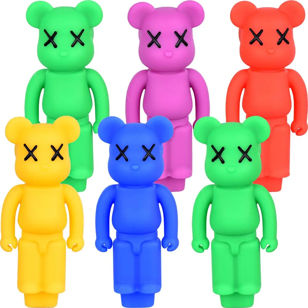 Bear Silicone Hand Pipe - 4.5"/ 6 Ct 1