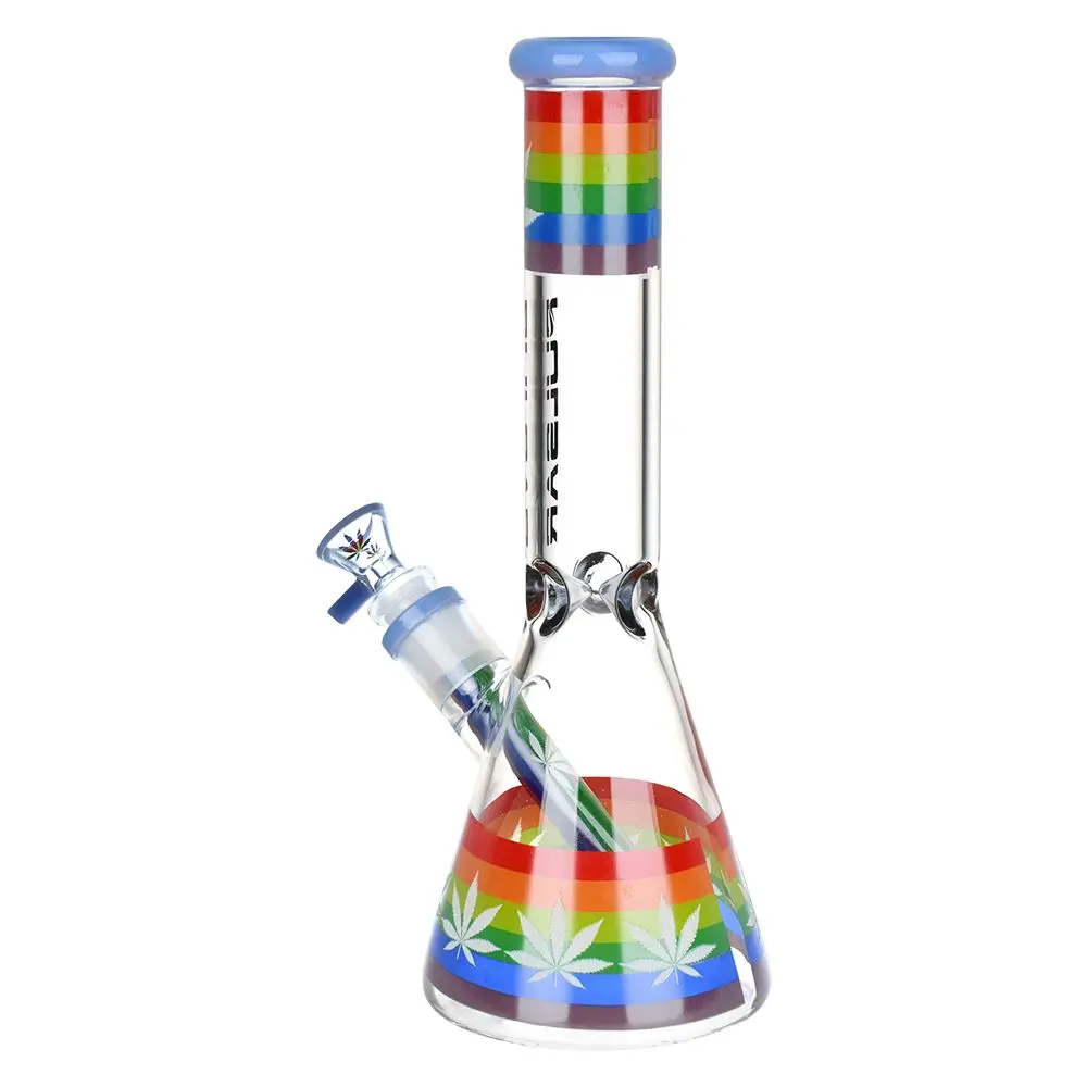 Pulsar Rainbow Pride Glow Glass Beaker Water Pipe - 10" 2