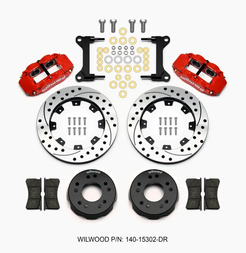 Wilwood Narrow Superlite 6R Front Kit 12.19In Drilled Red 63-87 C10 W/ Wilwood Pro Spindles 1