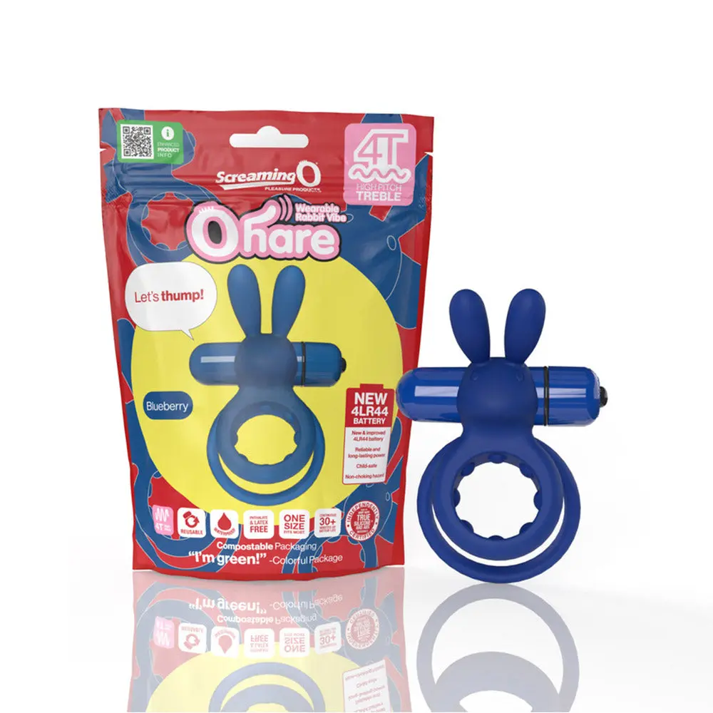 Screaming O 4T Ohare Vibrating Rabbit Double Cockring Blueberry 1