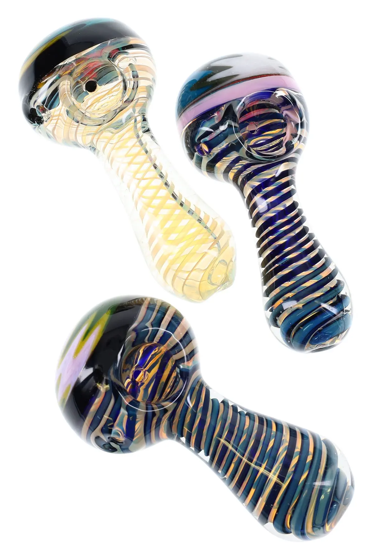 Color-Changing Reverse Glass Spoon “Swirl Top” – 4″ – Assorted Colors 1