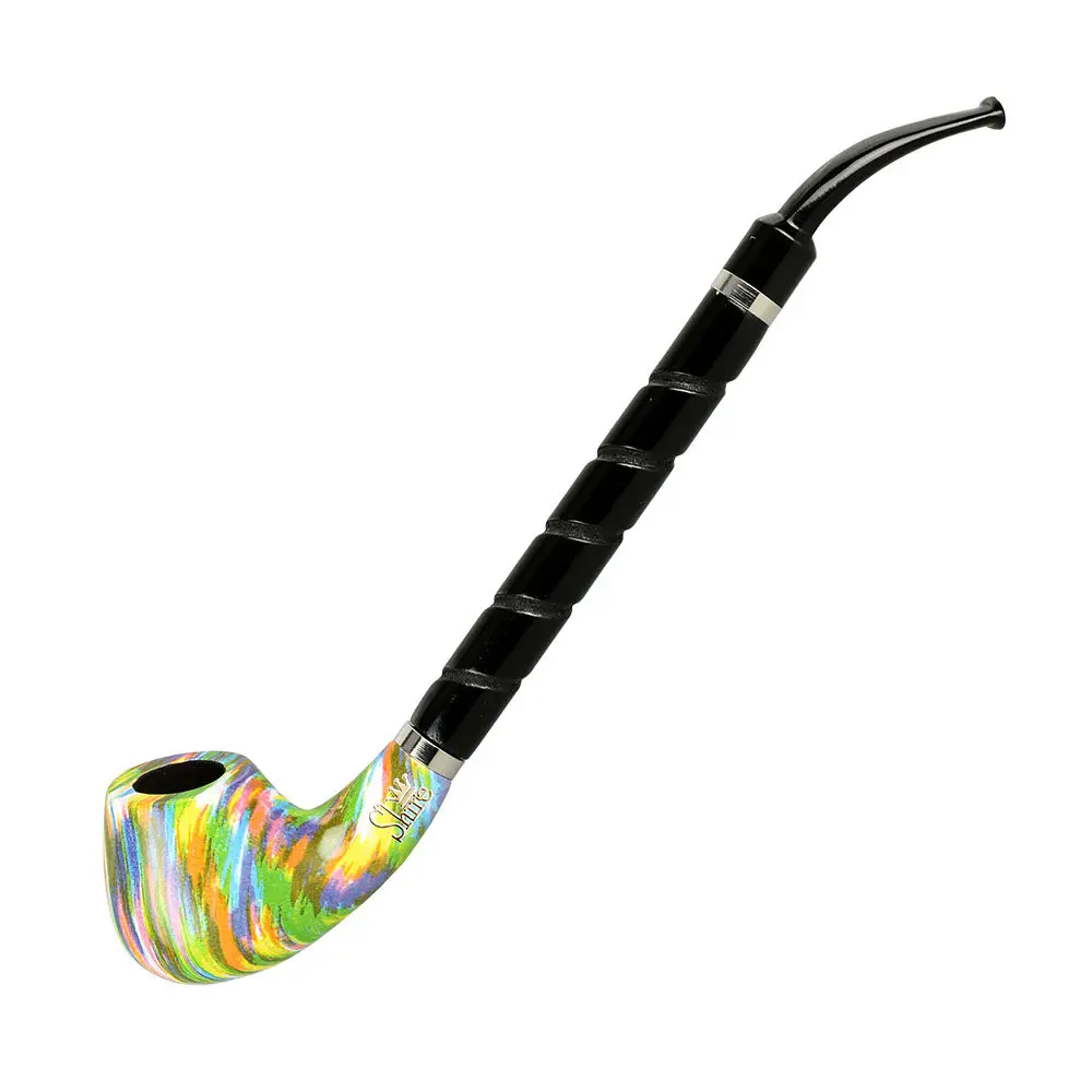Pulsar Shire Pipes The Twister | Bent Brandy Spiral Stem Rainbow Wood Pipe 1