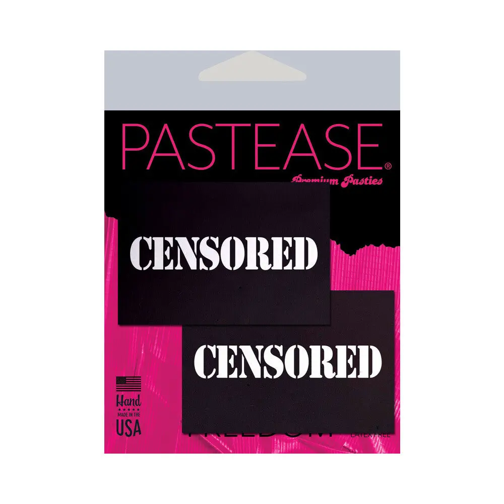 Pastease Censored: Black Censor Bars Nipple Pasties 1