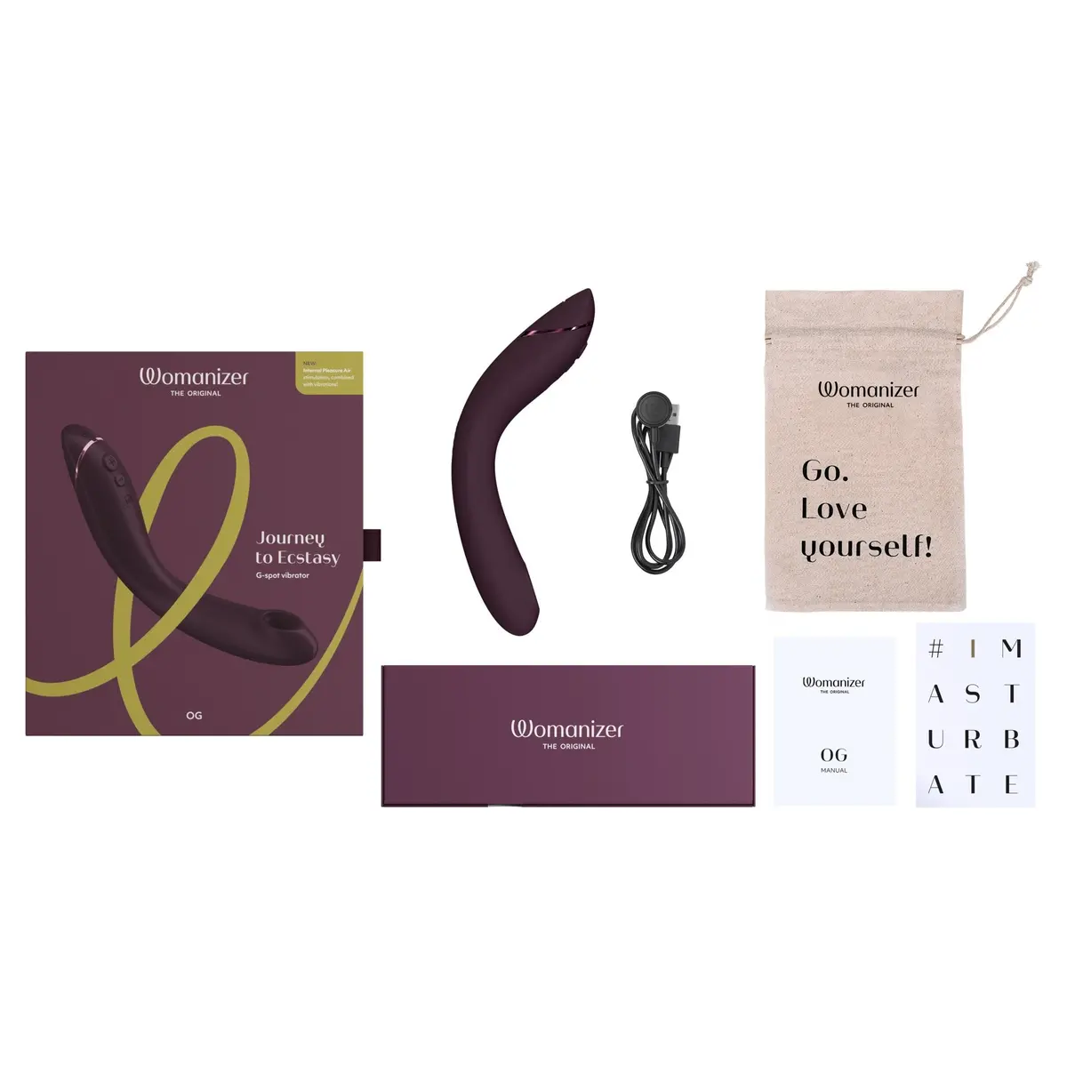 Womanizer Og Rechargeable G-Spot Pleasure Air Stimulator Aubergine 1