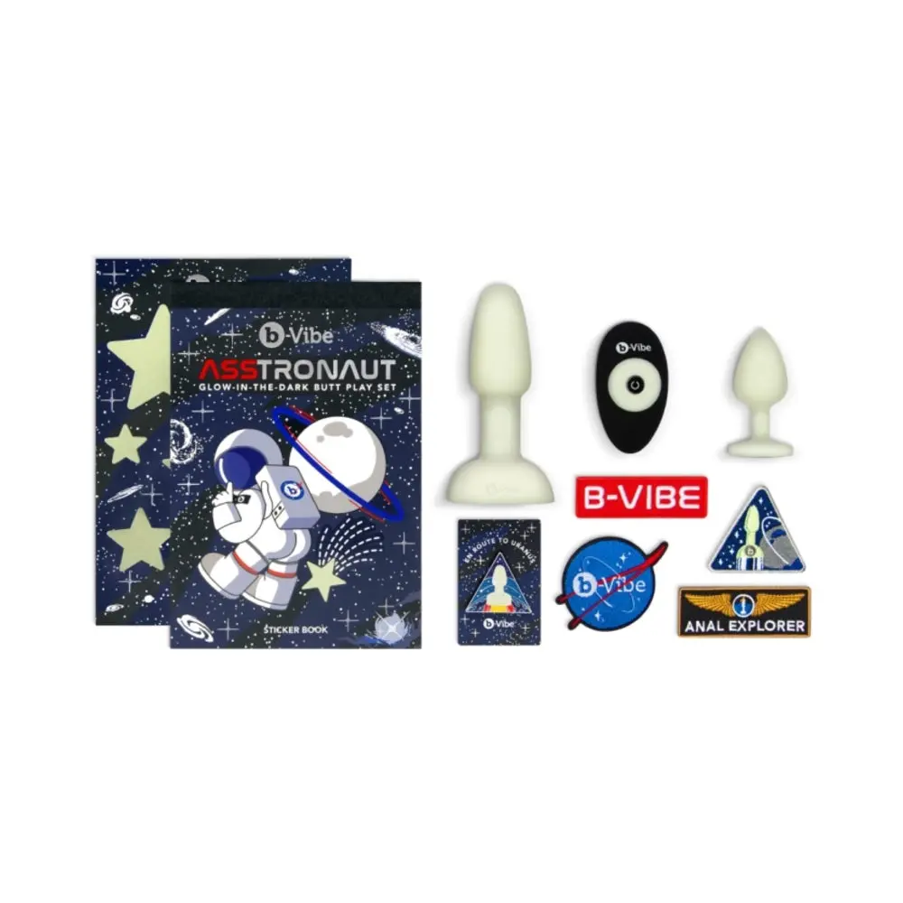 B-Vibe Limited Edition 10-Piece Asstronaut Glow-In-The-Dark Butt Play Set 1