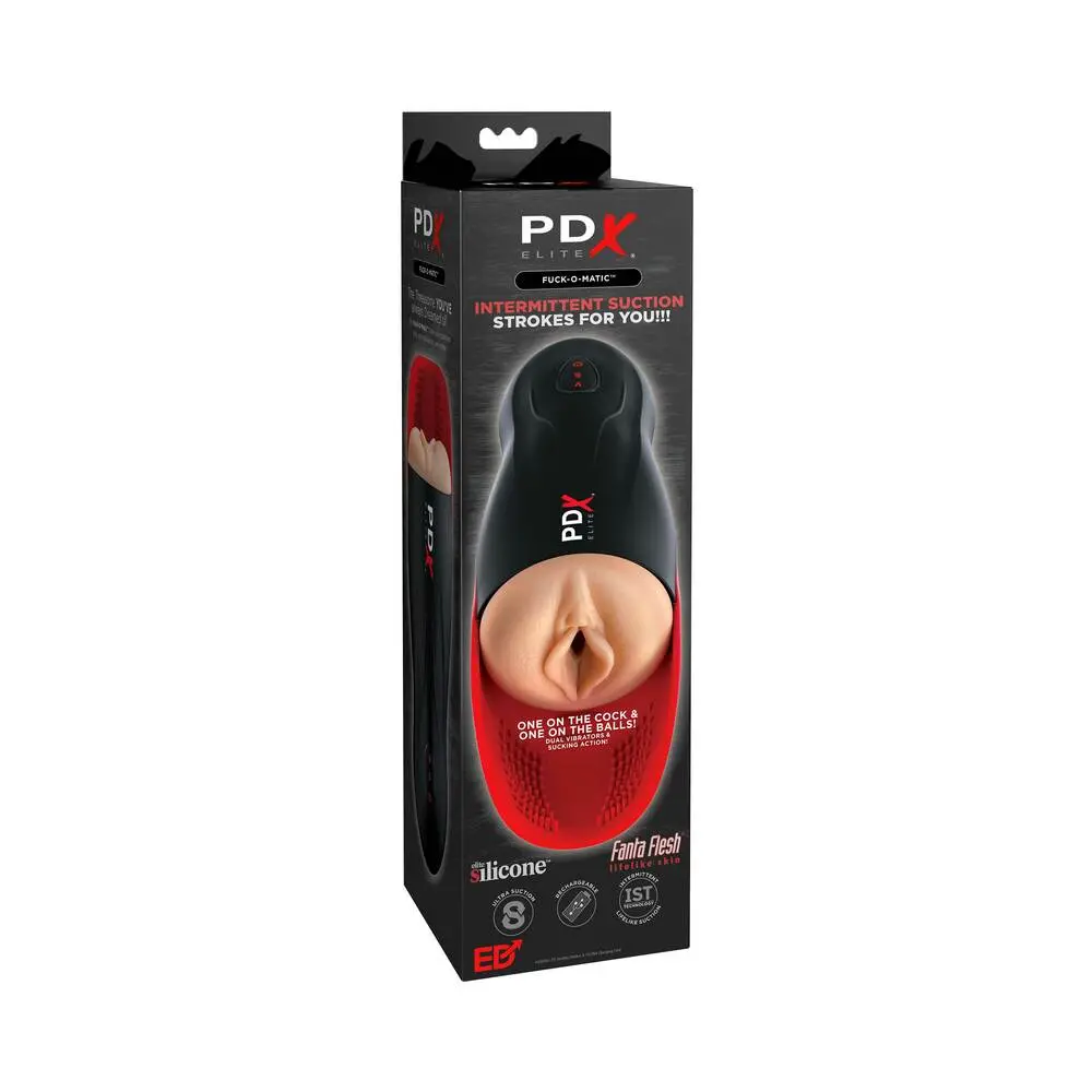 Pdx Elite Fuck-O-Matic Rechargeable Vibrating Suction Stroker With Ball Cradle 1